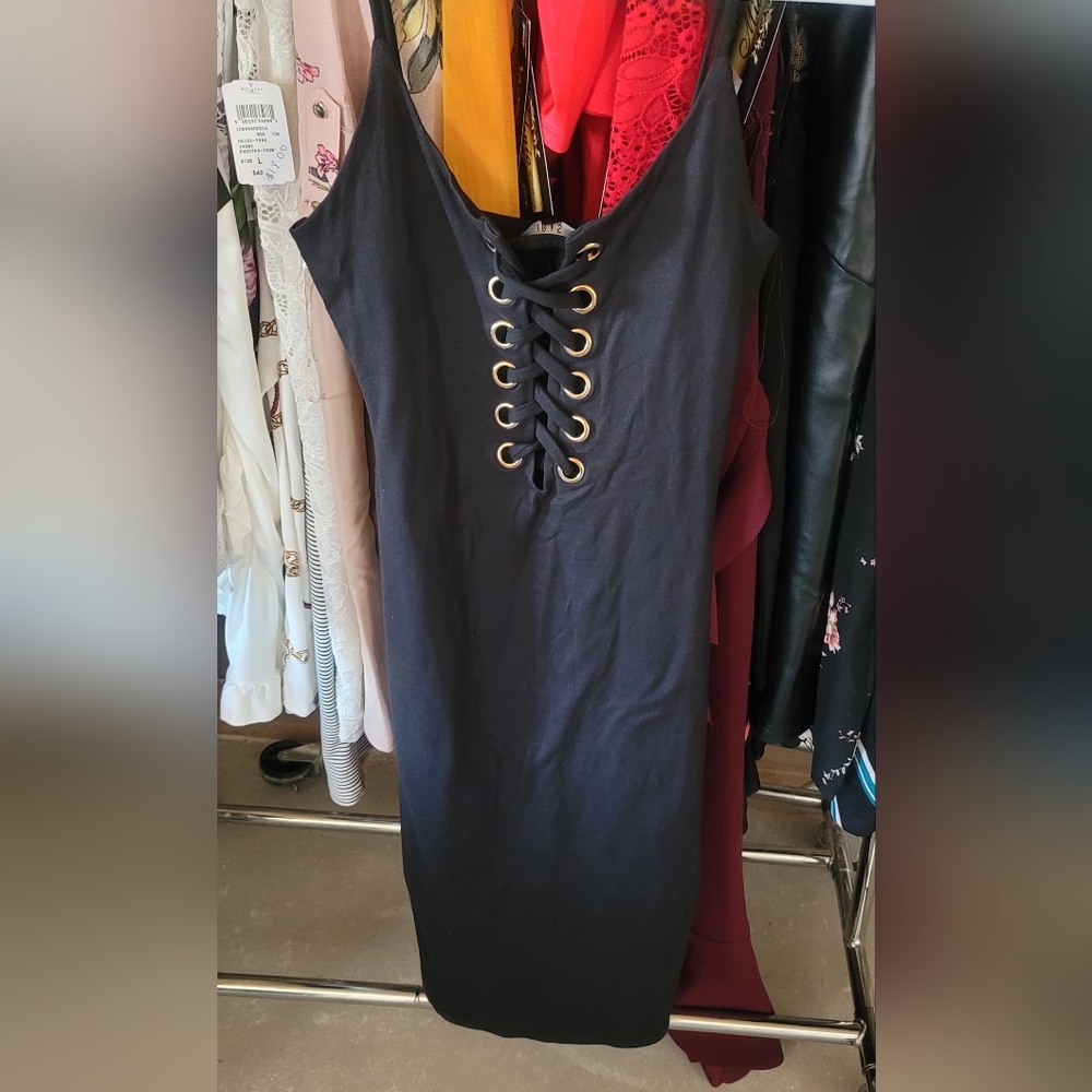 Grommets Lace Up Dress